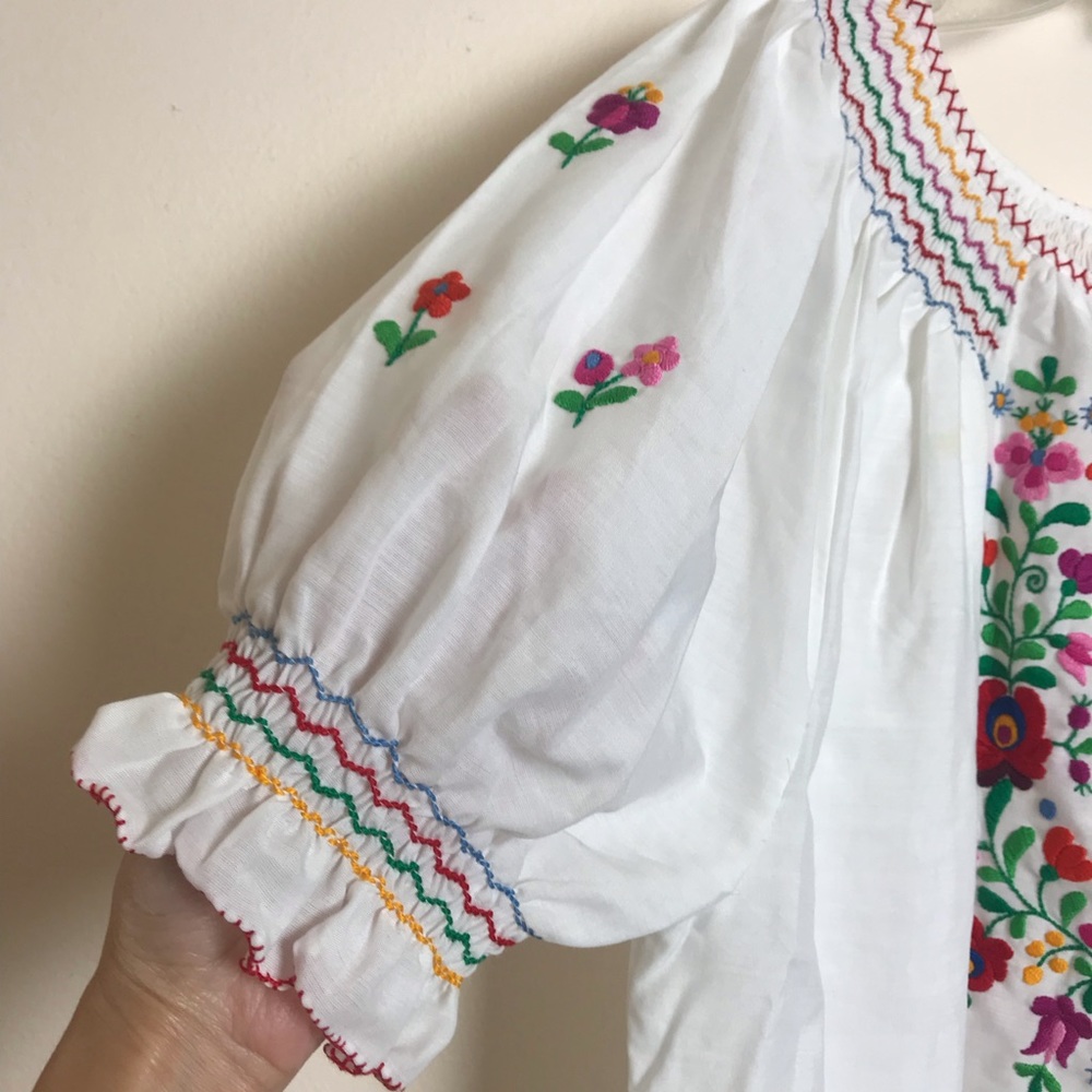 Vintage Hungarian Peasant Embroidered Top - image 2